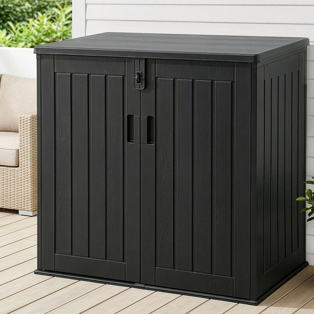 Gardeon Outdoor Storage Box 775L Container Lockable Cabinet Tool Organizer Shed Black-Home &amp; Garden > Storage > Storage Boxes-PEROZ Accessories