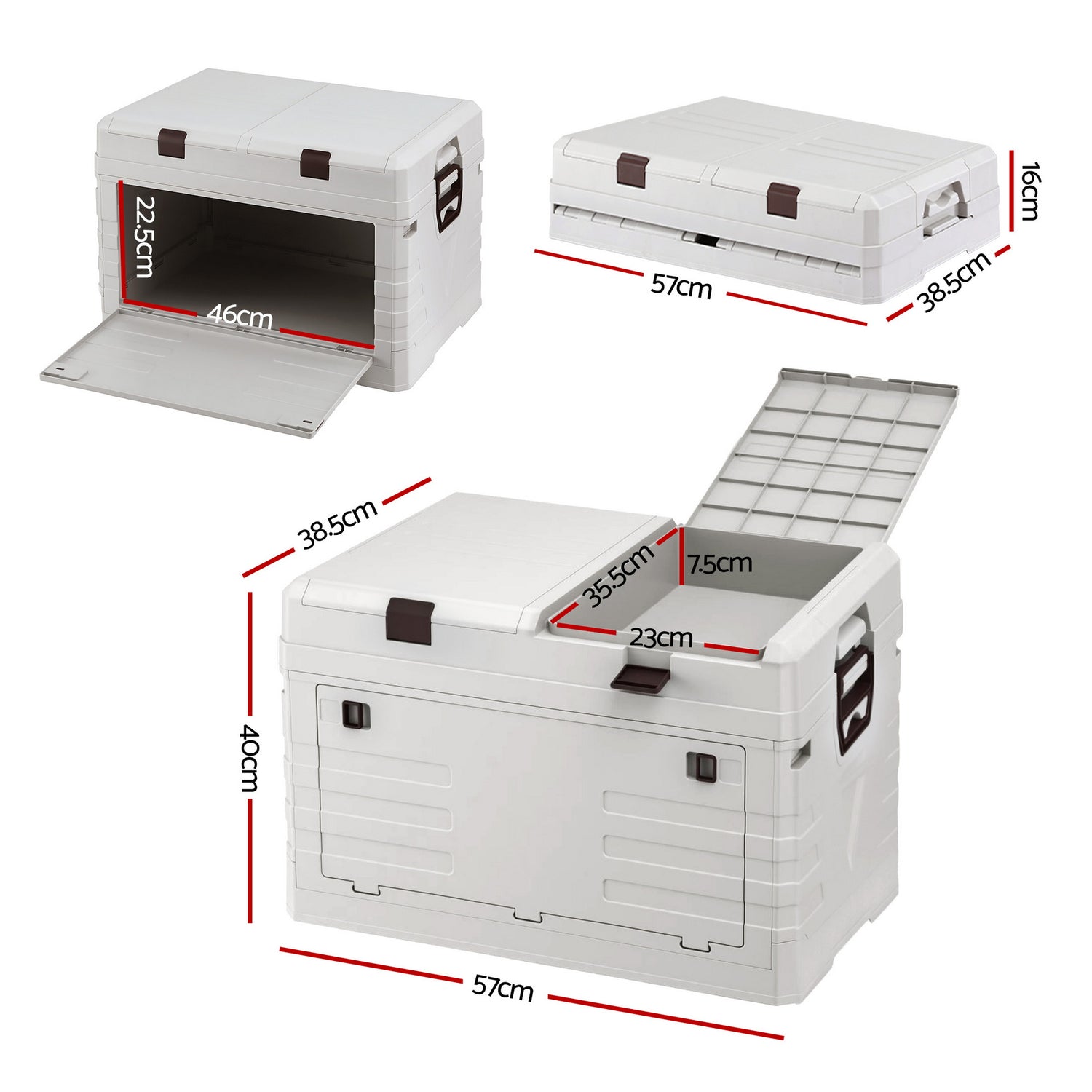 Gardeon 80L Outdoor Storage Box Foldable Camping Collapsible Bins Organizer-Furniture > Outdoor > Outdoor Storage Boxes-PEROZ Accessories