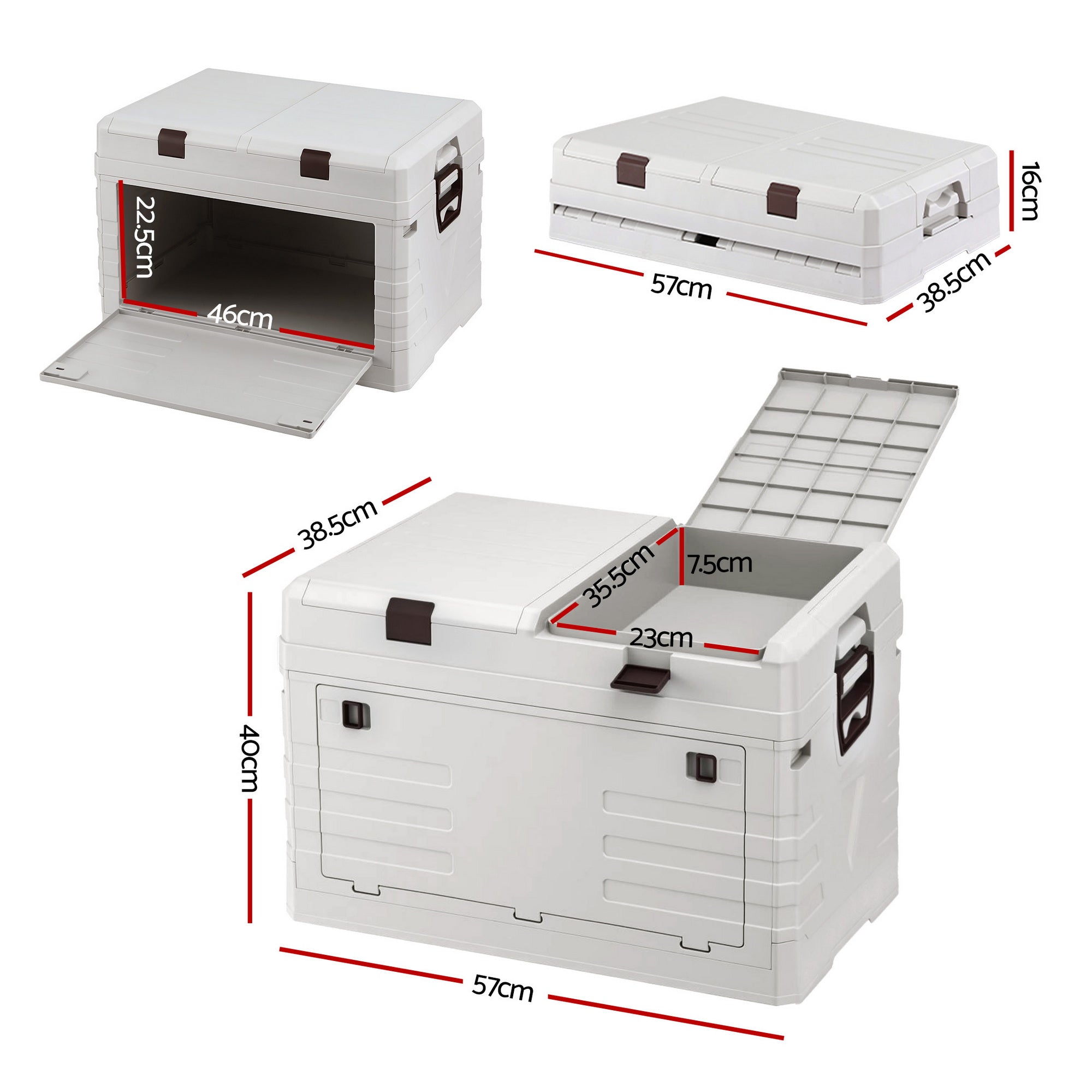 Gardeon 80L Outdoor Storage Box Foldable Camping Collapsible Bins Organizer-Furniture > Outdoor > Outdoor Storage Boxes-PEROZ Accessories