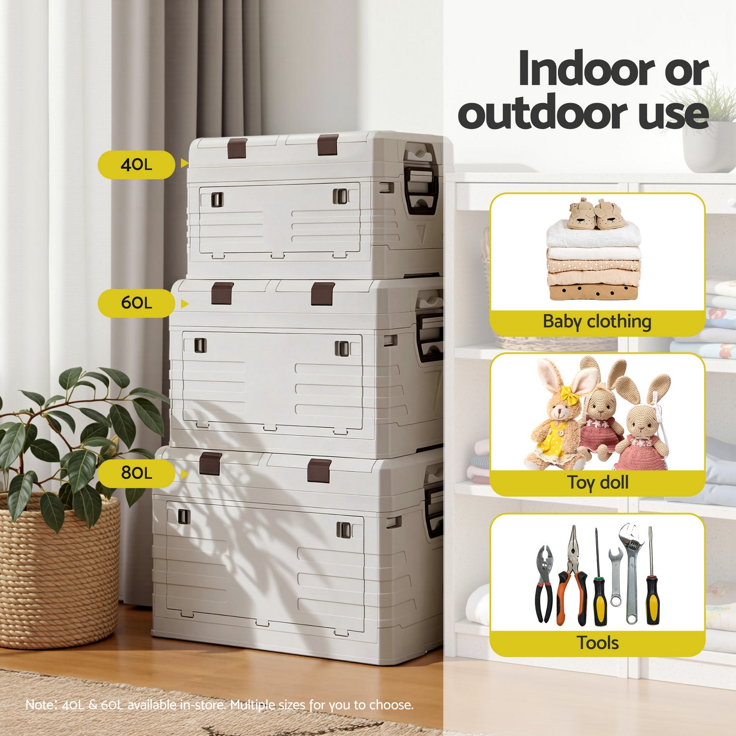 Gardeon 80L Outdoor Storage Box Foldable Camping Collapsible Bins Organizer-Furniture > Outdoor > Outdoor Storage Boxes-PEROZ Accessories