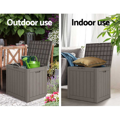 Gardeon Outdoor Storage Box 118L Container Lockable Garden Toy Tool Shed Grey-Outdoor Storage Boxes-PEROZ Accessories