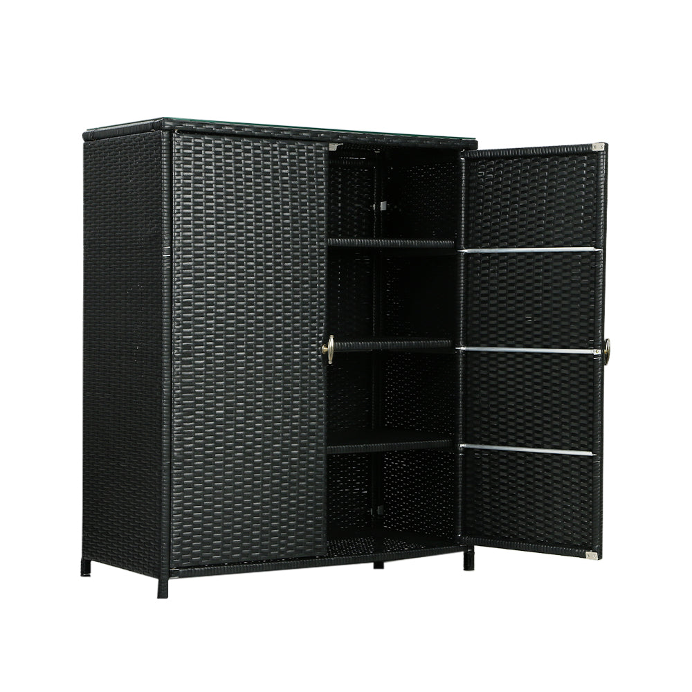 Gardeon Outdoor Storage Cabinet Box Garage Wicker Shelf Chest Garden Shed Tools-Outdoor Storage Cabinets-PEROZ Accessories