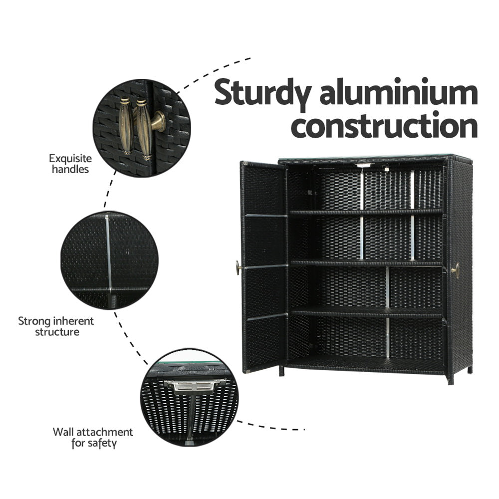 Gardeon Outdoor Storage Cabinet Box Garage Wicker Shelf Chest Garden Shed Tools-Outdoor Storage Cabinets-PEROZ Accessories
