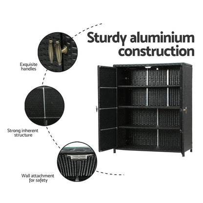 Gardeon Outdoor Storage Cabinet Box Garage Wicker Shelf Chest Garden Shed Tools-Outdoor Storage Cabinets-PEROZ Accessories