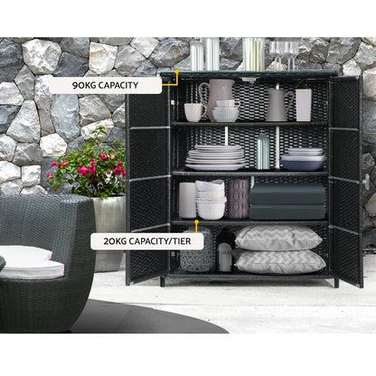 Gardeon Outdoor Storage Cabinet Box Garage Wicker Shelf Chest Garden Shed Tools-Outdoor Storage Cabinets-PEROZ Accessories