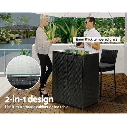 Gardeon Outdoor Storage Cabinet Box Garage Wicker Shelf Chest Garden Shed Tools-Outdoor Storage Cabinets-PEROZ Accessories
