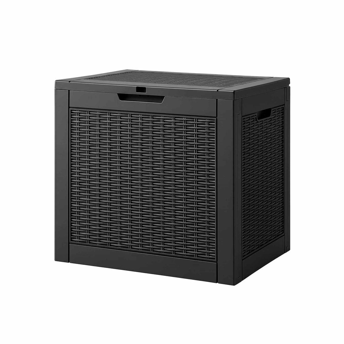Gardeon Outdoor Storage Box 118L Container Lockable Garden Toy Tool Rattan-Texture Black-Furniture > Outdoor > Outdoor Storage Boxes-PEROZ Accessories