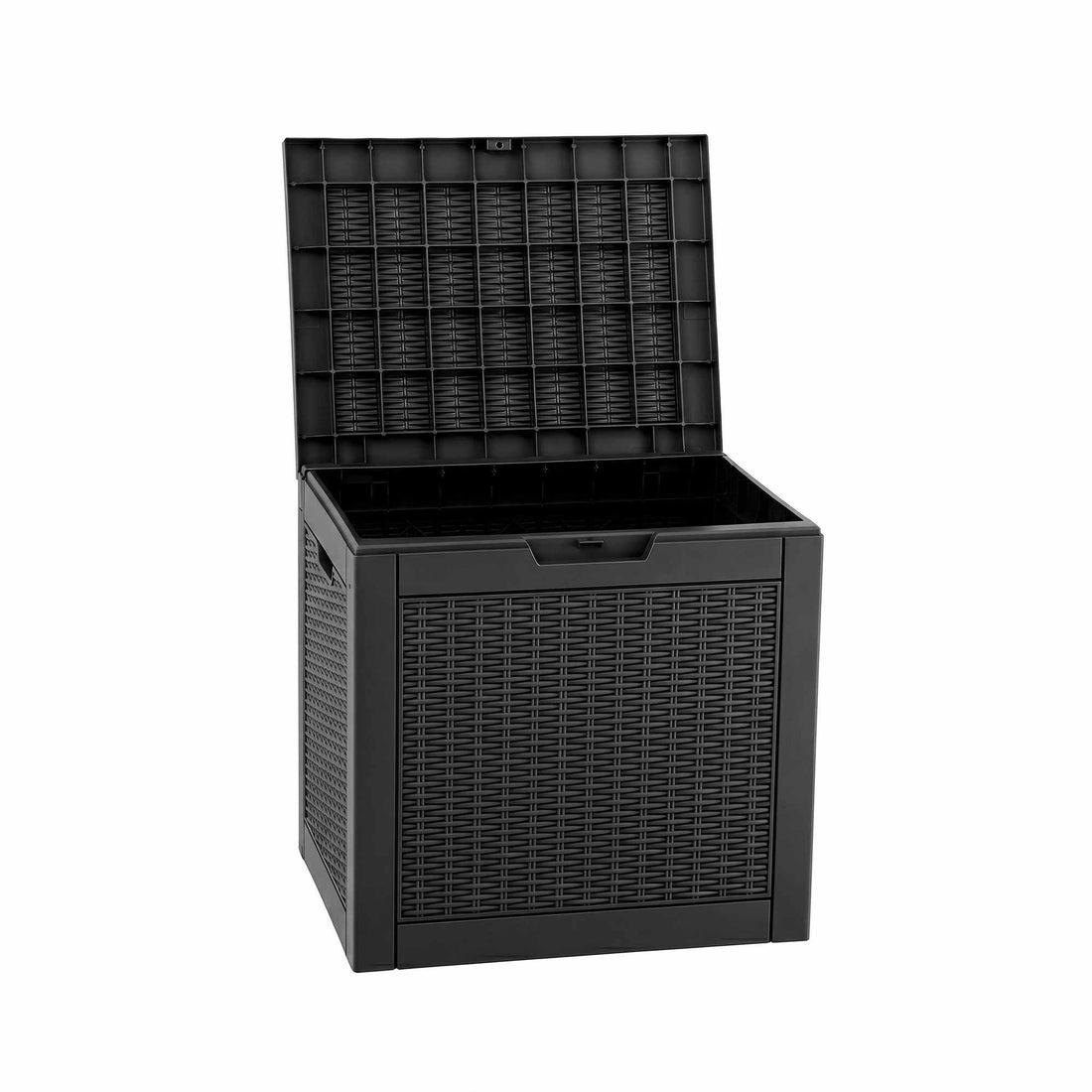 Gardeon Outdoor Storage Box 118L Container Lockable Garden Toy Tool Rattan-Texture Black-Furniture > Outdoor > Outdoor Storage Boxes-PEROZ Accessories