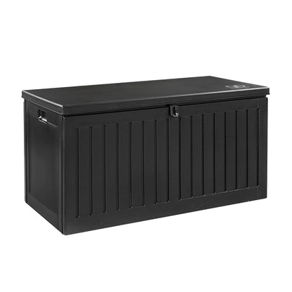 Gardeon Outdoor Storage Box 270L Container Lockable Garden Bench Tool Shed Black-Outdoor Storage Boxes-PEROZ Accessories