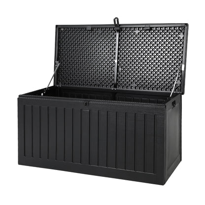 Gardeon Outdoor Storage Box 270L Container Lockable Garden Bench Tool Shed Black-Outdoor Storage Boxes-PEROZ Accessories