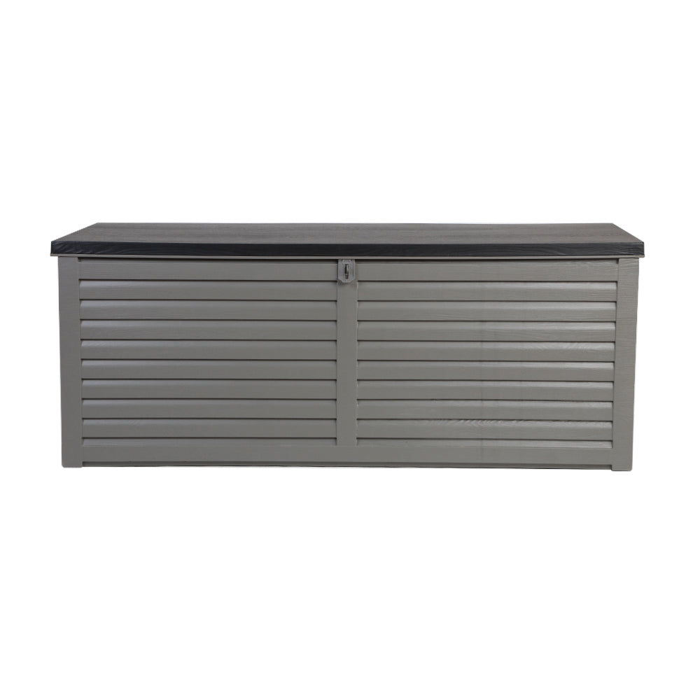 Gardeon Outdoor Storage Box 390L Container Lockable Garden Bench Tools Toy Shed Black-Outdoor Storage Boxes-PEROZ Accessories