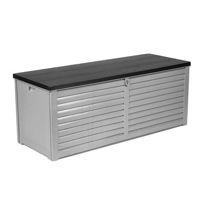 Gardeon Outdoor Storage Box 390L Container Lockable Garden Bench Tools Toy Shed Black-Outdoor Storage Boxes-PEROZ Accessories
