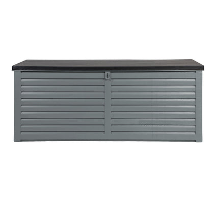 Gardeon Outdoor Storage Box 390L Container Lockable Garden Bench Tools Toy Shed Black-Outdoor Storage Boxes-PEROZ Accessories