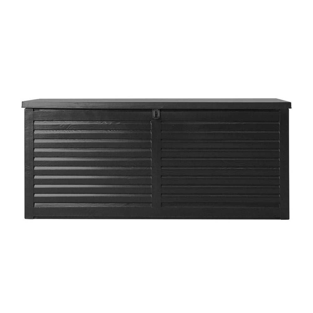 Gardeon Outdoor Storage Box 490L Container Lockable Garden Bench Shed Tools Toy All Black-Outdoor Storage Boxes-PEROZ Accessories