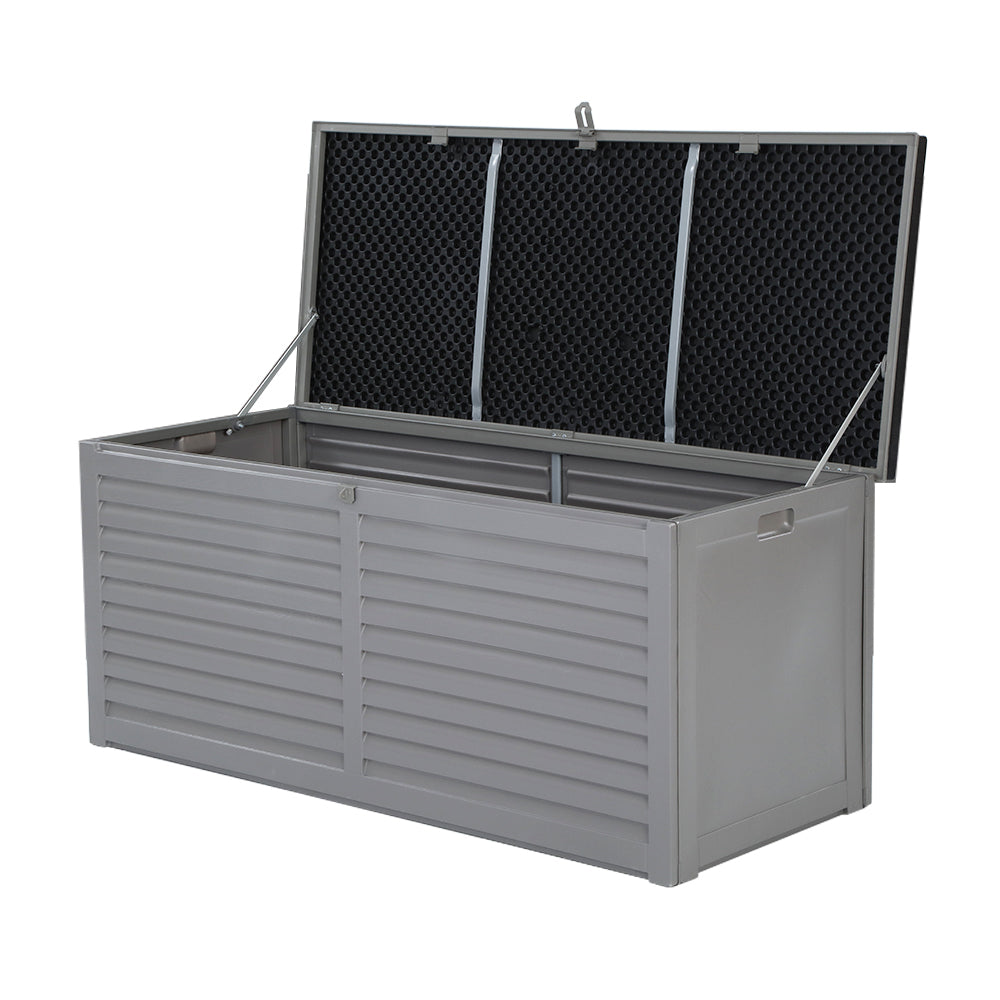 Gardeon Outdoor Storage Box 490L Container Lockable Garden Bench Tools Toy Shed Black-Outdoor Storage Boxes-PEROZ Accessories