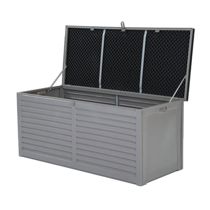 Gardeon Outdoor Storage Box 490L Container Lockable Garden Bench Tools Toy Shed Black-Outdoor Storage Boxes-PEROZ Accessories