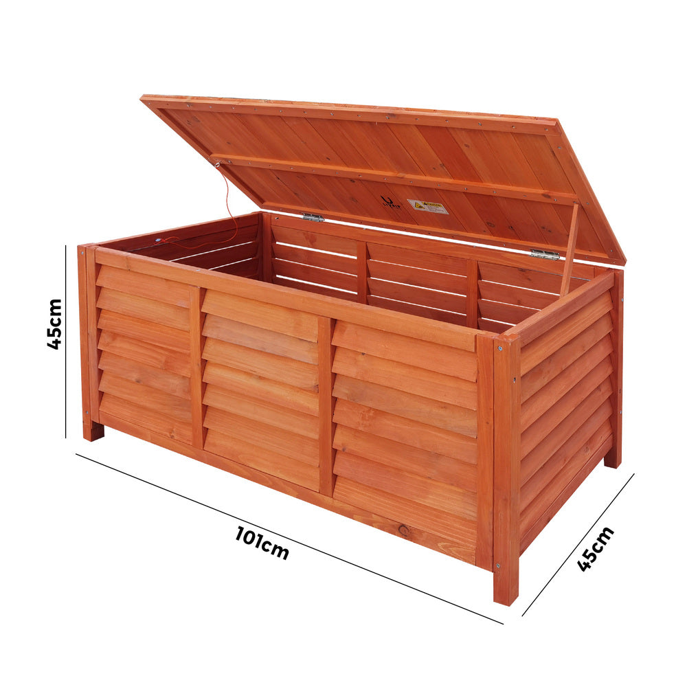 Livsip Outdoor Storage Box Garden Bench Wooden Chest Toy Tool Chair Furniture-Outdoor Storage Boxes-PEROZ Accessories