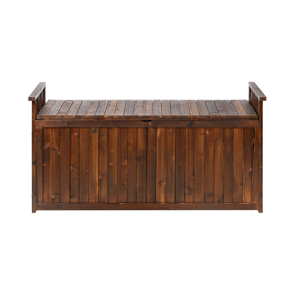 Livsip Outdoor Storage Box Garden Bench Wooden 500L Charcoal-Outdoor Storage Boxes-PEROZ Accessories