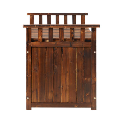 Livsip Outdoor Storage Box Garden Bench Wooden 500L Charcoal-Outdoor Storage Boxes-PEROZ Accessories