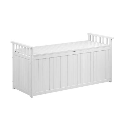 Livsip Outdoor Storage Box Garden Bench Wooden 500L White-Outdoor Storage Boxes-PEROZ Accessories