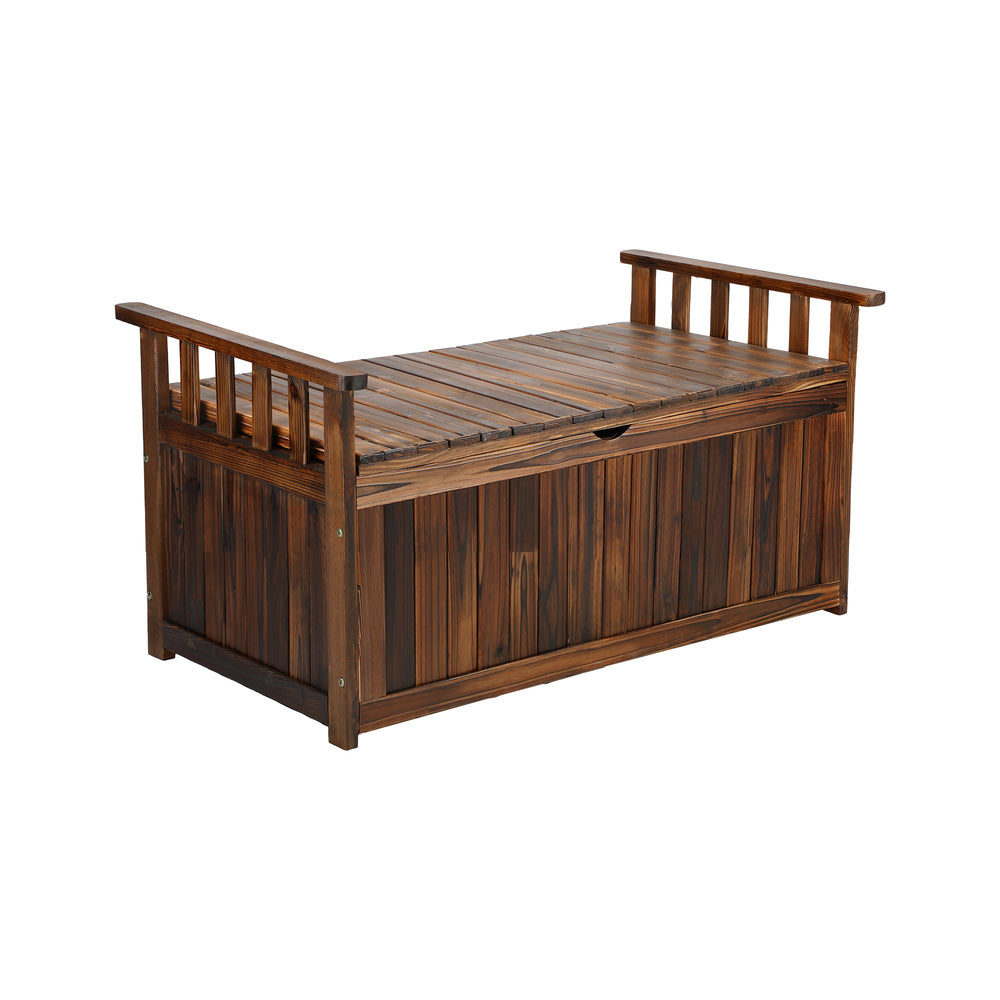 Livsip Outdoor Storage Box Wooden Garden Bench L Charcoal-Outdoor Storage Boxes-PEROZ Accessories