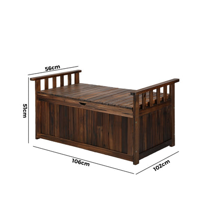 Livsip Outdoor Storage Box Wooden Garden Bench L Charcoal-Outdoor Storage Boxes-PEROZ Accessories