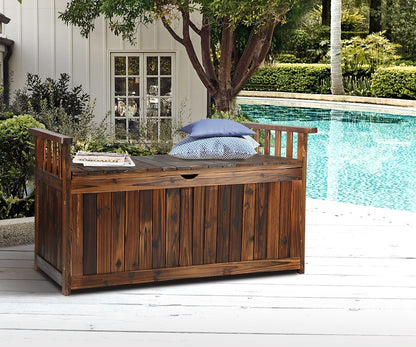 Livsip Outdoor Storage Box Wooden Garden Bench L Charcoal-Outdoor Storage Boxes-PEROZ Accessories