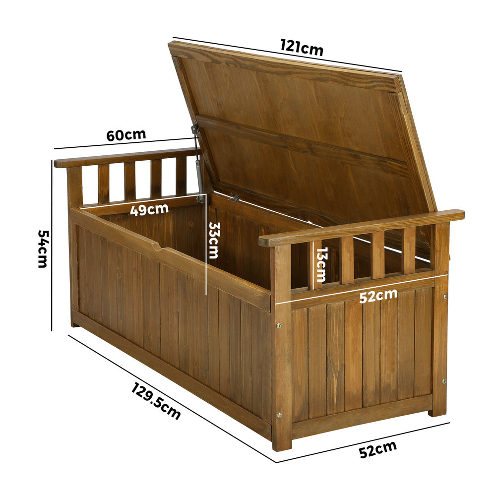 Livsip Outdoor Storage Box Garden Bench Wooden Container Chest Toy Cabinet XL-Outdoor Storage Boxes-PEROZ Accessories