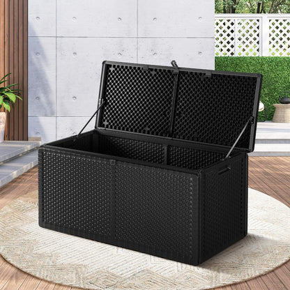 Livsip Outdoor Storage Box Bench 310L Black-Outdoor Storage Boxes-PEROZ Accessories