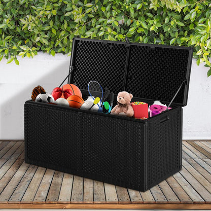 Livsip Outdoor Storage Box Bench 310L Black-Outdoor Storage Boxes-PEROZ Accessories