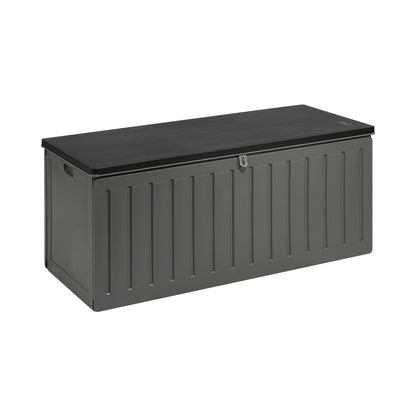 Livsip Outdoor Storage Box Bench 490L Cabinet Container Garden Deck Tool Grey-Outdoor Storage Boxes-PEROZ Accessories