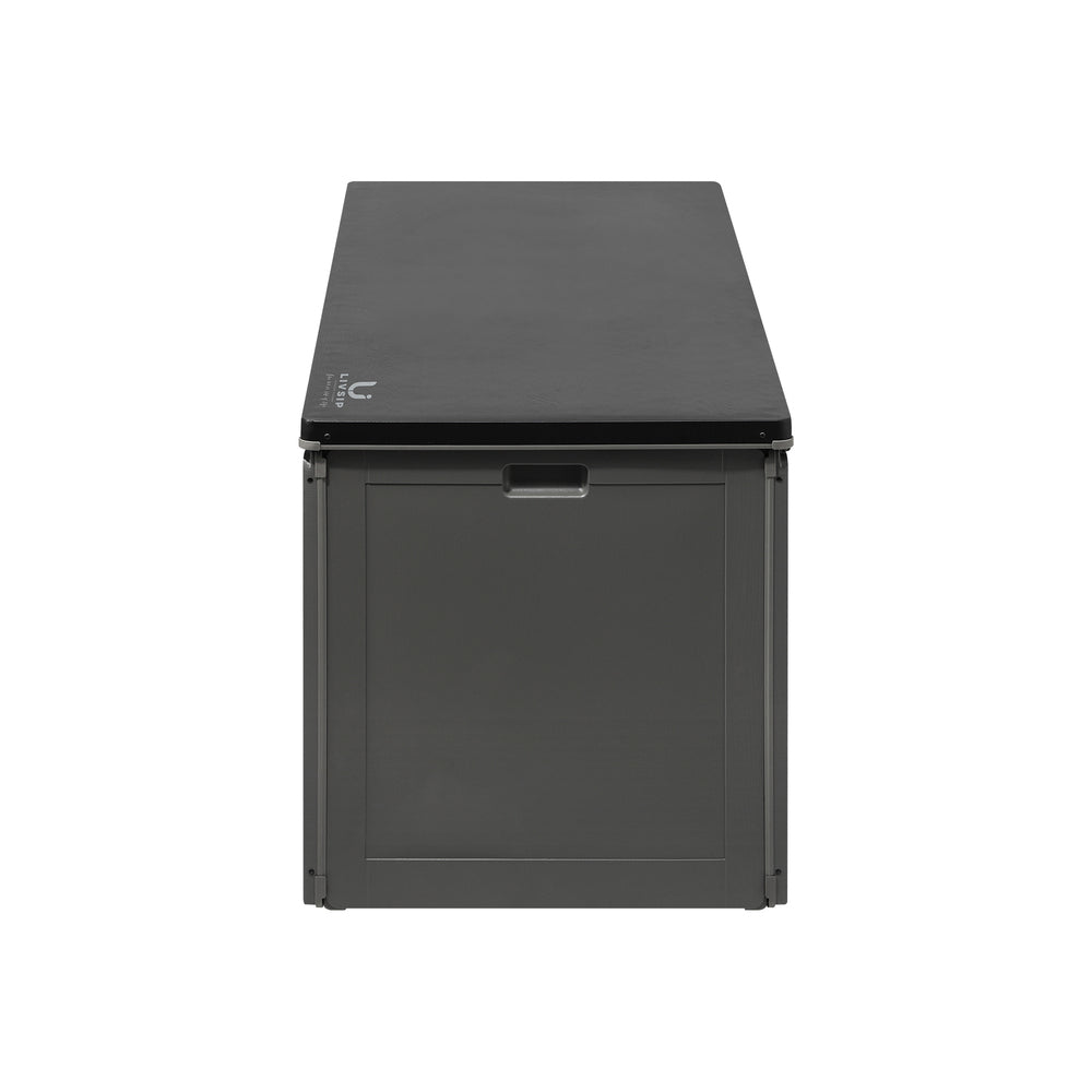 Livsip Outdoor Storage Box Bench 490L Cabinet Container Garden Deck Tool Grey-Outdoor Storage Boxes-PEROZ Accessories
