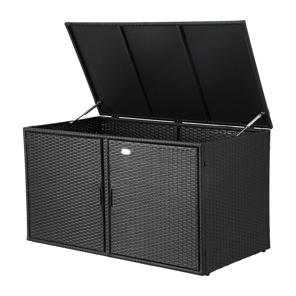 Gardeon Outdoor Storage Cabinet Box Deck Wicker Shelf Chest Garden Shed Tools Black-Furniture &gt; Outdoor &gt; Outdoor Storage Boxes-PEROZ Accessories