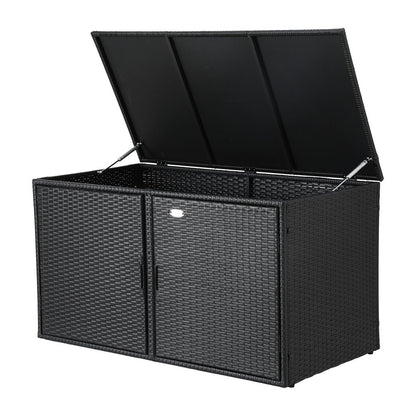 Gardeon Outdoor Storage Cabinet Box Deck Wicker Shelf Chest Garden Shed Tools Black-Furniture &gt; Outdoor &gt; Outdoor Storage Boxes-PEROZ Accessories