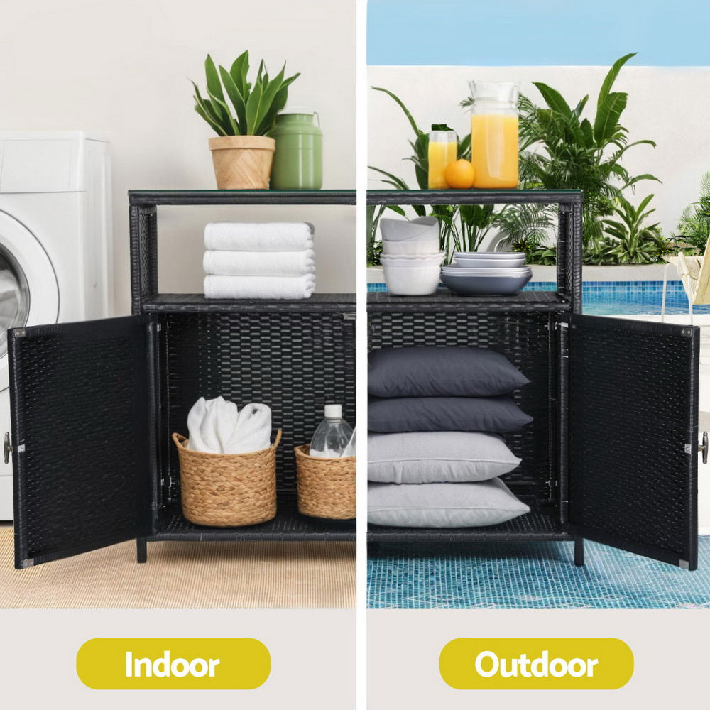 Gardeon Outdoor Storage Cabinet Box Garage Wicker Shed Tools Shelf Chest Garden-Furniture &gt; Outdoor &gt; Outdoor Storage Boxes-PEROZ Accessories