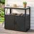 Gardeon Outdoor Storage Cabinet Garden Potting Bench Stainless Steel Table Top Black-Home & Garden > Storage > Storage Cabinets & Lockers-PEROZ Accessories