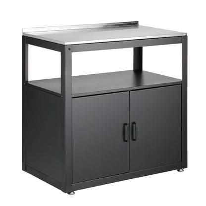 Gardeon Outdoor Storage Cabinet Garden Potting Bench Stainless Steel Table Top Black-Home &amp; Garden > Storage > Storage Cabinets &amp; Lockers-PEROZ Accessories