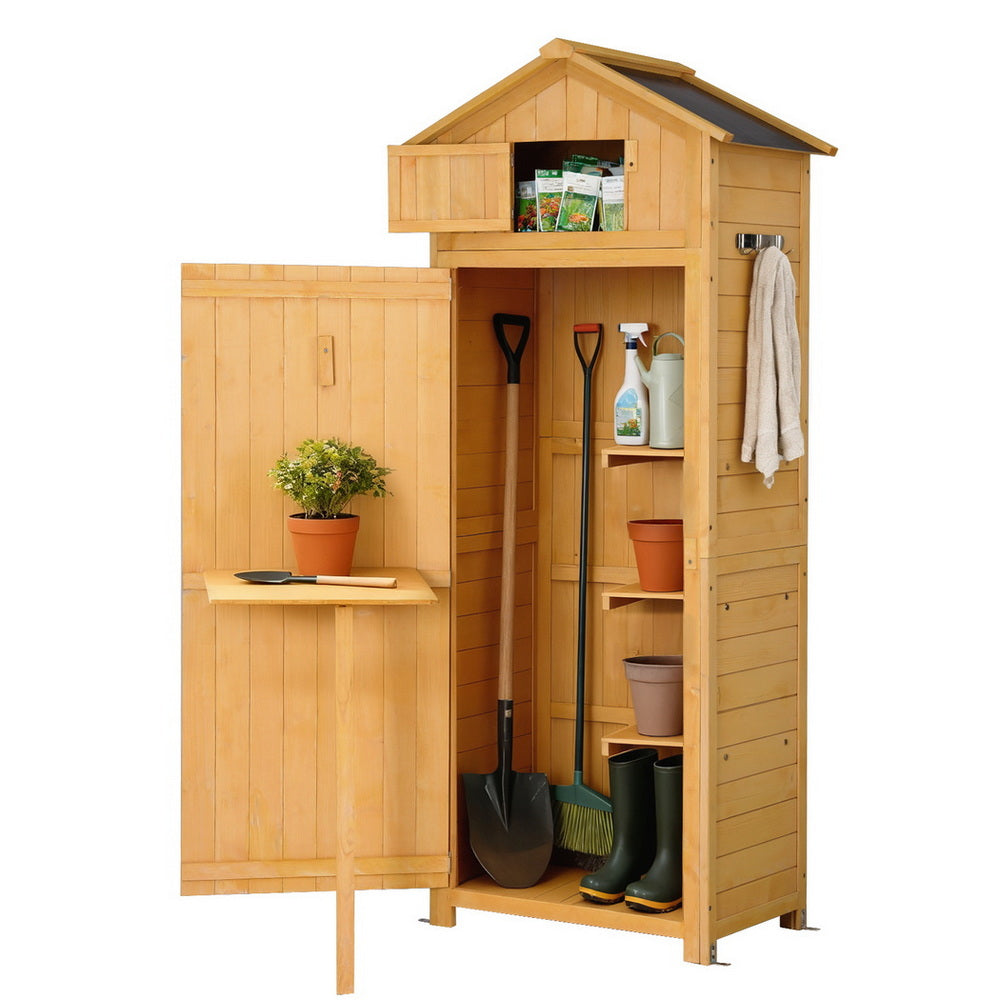 Gardeon Outdoor Storage Cabinet Cupboard Folding Table Tool Organizer Shed Adjustable-Furniture &gt; Office &gt; Storage Cabinets-PEROZ Accessories