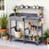 Gardeon Outdoor Potting Bench Table Storage Cabinet Potters Garden Workstation Grey-Home & Garden > Storage > Storage Cabinets & Lockers-PEROZ Accessories