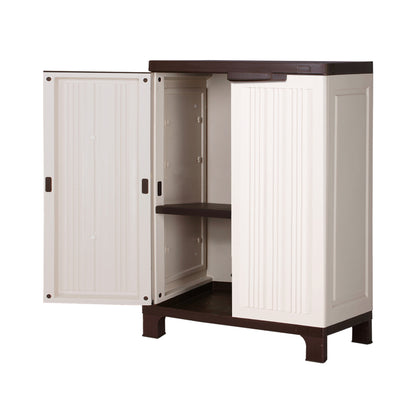 Livsip Garden Shed Outdoor Storage Cabinet with Adjustable Shelf and Lockable Door Beige-Outdoor Storage Cabinets-PEROZ Accessories