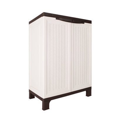 Livsip Outdoor Storage Cabinet Box Garden Garage Cupboard Adjustable Lockable Beige-Outdoor Storage Cabinets-PEROZ Accessories