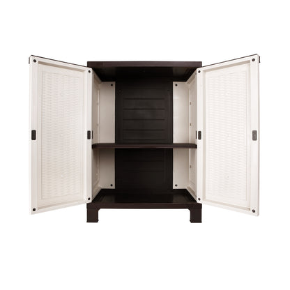 Livsip Outdoor Storage Cabinet Box Garden Garage Cupboard Adjustable Lockable Beige-Outdoor Storage Cabinets-PEROZ Accessories