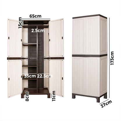 Livsip Outdoor Storage Cabinet Box Garage Garden Cupboard Adjustable Lockable-Outdoor Storage Cabinets-PEROZ Accessories