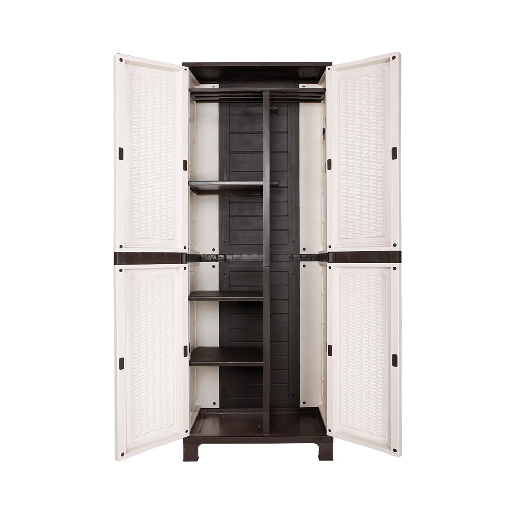 Livsip Outdoor Storage Cabinet Box Garage Cupboard Garden Adjustable Lockable-Outdoor Storage Cabinets-PEROZ Accessories