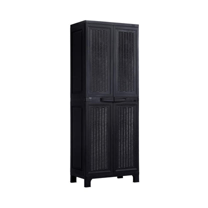 Livsip Outdoor Storage Cabinet Adjustable Tall Black-Outdoor Storage Cabinets-PEROZ Accessories