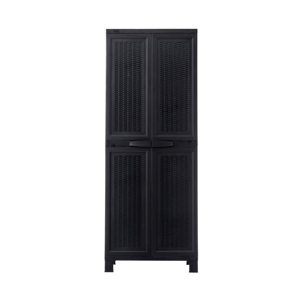 Livsip Outdoor Storage Cabinet Adjustable Tall Black-Outdoor Storage Cabinets-PEROZ Accessories