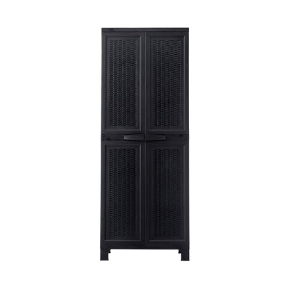Livsip Outdoor Storage Cabinet Adjustable Tall Black-Outdoor Storage Cabinets-PEROZ Accessories