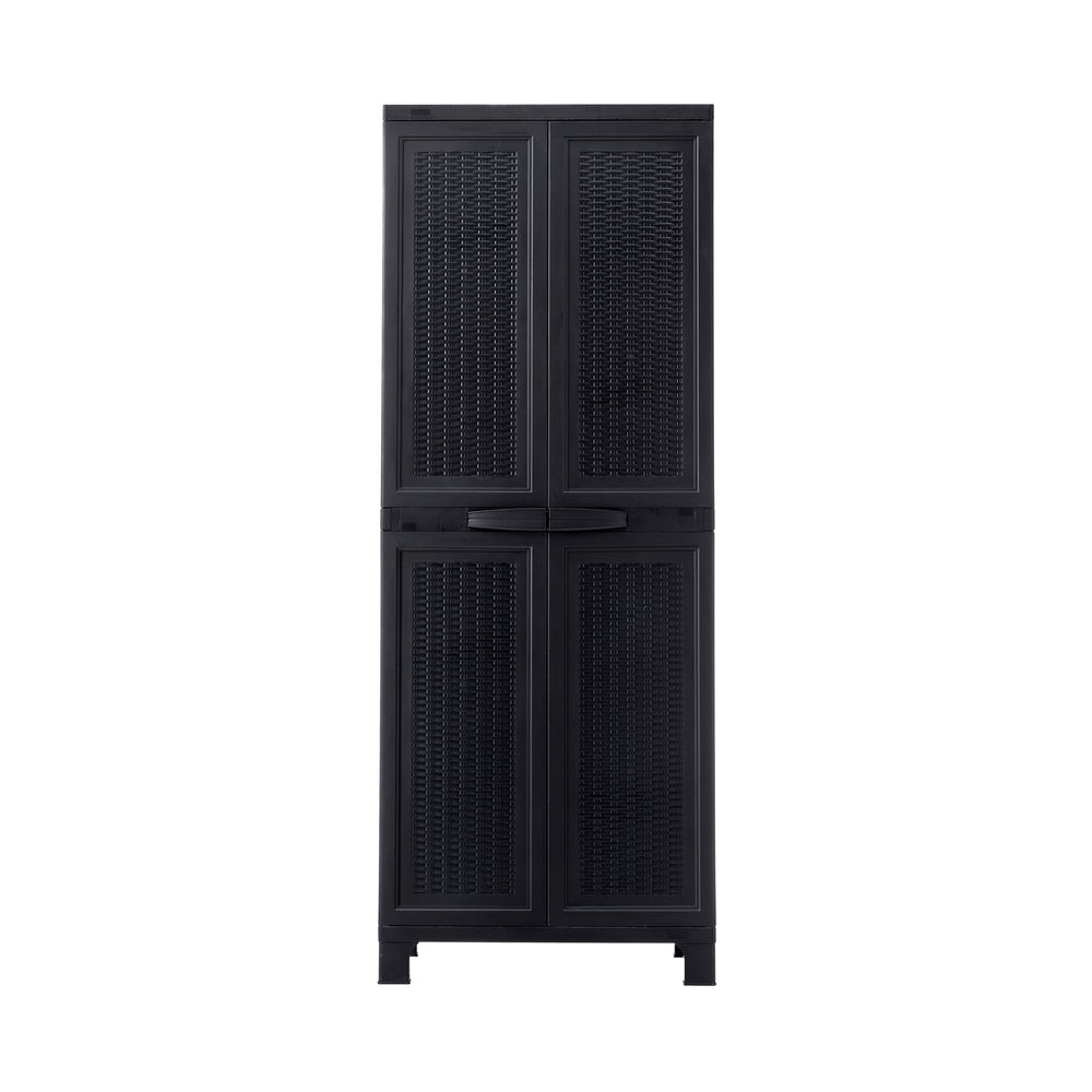 Livsip Outdoor Storage Cabinet Adjustable Tall Black-Outdoor Storage Cabinets-PEROZ Accessories