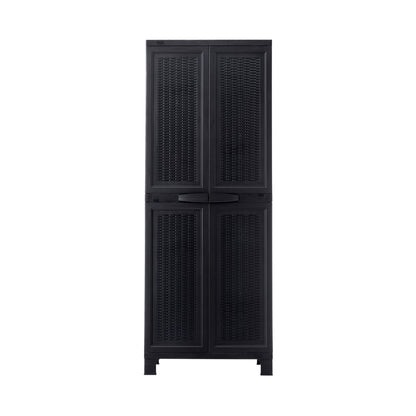 Livsip Outdoor Storage Cabinet Adjustable Tall Black-Outdoor Storage Cabinets-PEROZ Accessories