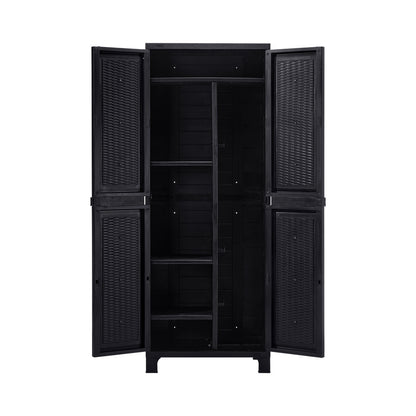 Livsip Outdoor Storage Cabinet Adjustable Tall Black-Outdoor Storage Cabinets-PEROZ Accessories